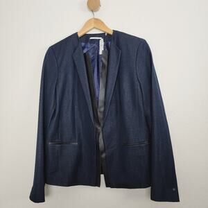 NEW TAHARI Griffin Single Breasted Blazer Jacket Indigo Blue 12